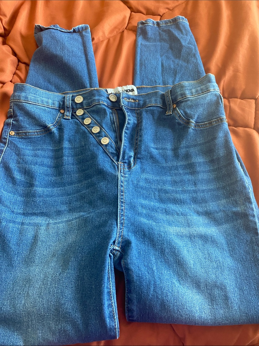 Women's Blue High-Rise Button-Fly Jeans size 15 plus
